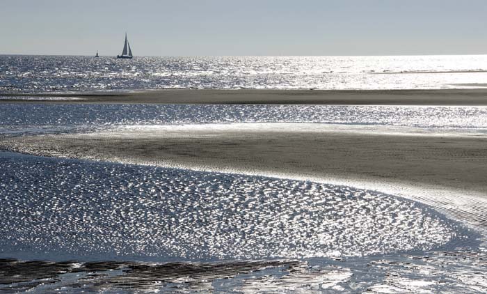 zeilboot zandbank strand Marsdiep