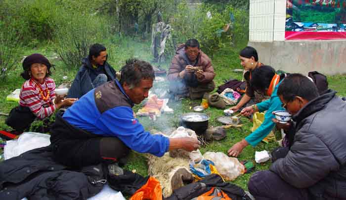China, picknick, maaltijd,