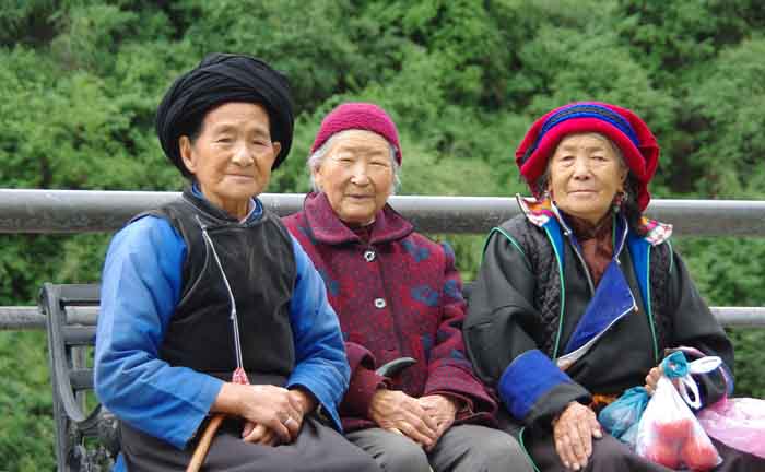 vrouwen bejaarden China gesprek
