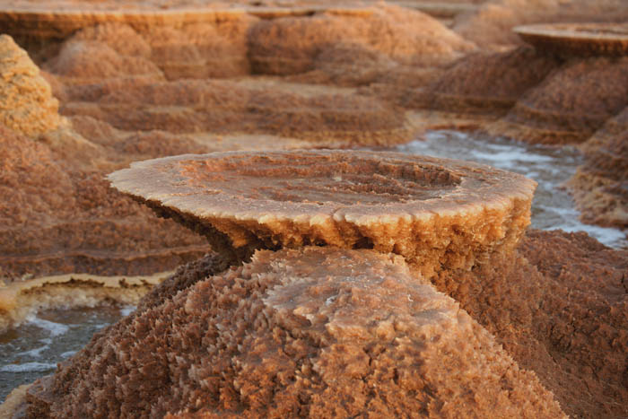vulkanisme, zwavelafzetting, Dallol, Danakil Depression, Afar, Ethiopië