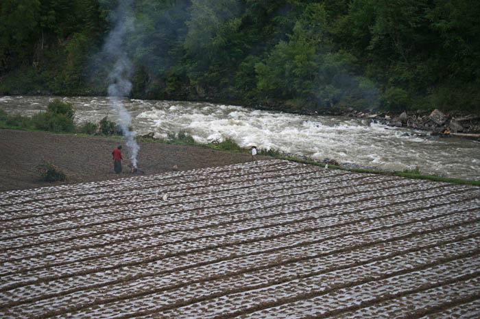 akkerbouw, rivier, Gar Qu, Hong Yuan, West-China