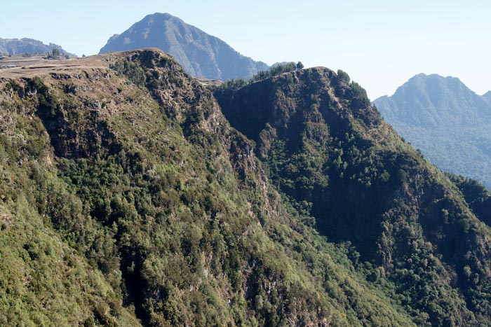 bergen,bergwand, Ankober, Grote Slenk, Ethiopië