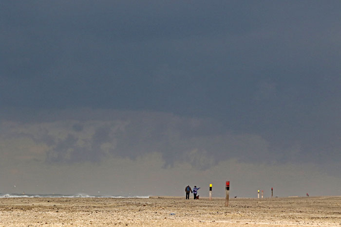 strand, wandelaars, strandpalen, Texel, waddengebied