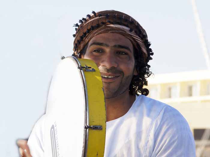 Egypte, man zang, tamboerijn