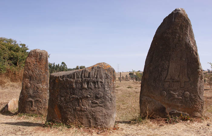 stèles, stelea, oude grafstenen, Tiya, Butajira, Ethiopië