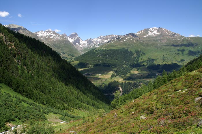 Alp Nuna, Inn, Graubünden,Zwitserland, bergen, stroomdal