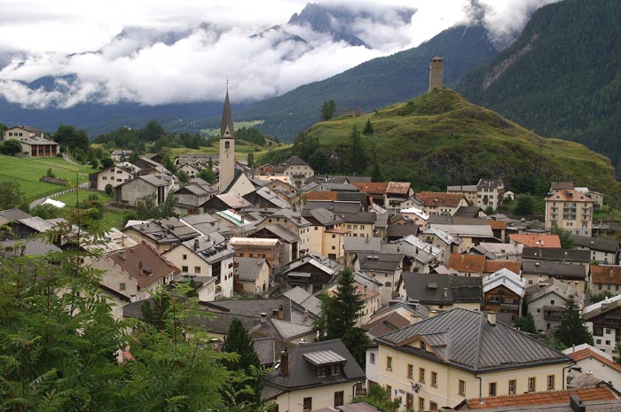 mensen, dorpen, Graubünden, Inn, Zwitserland