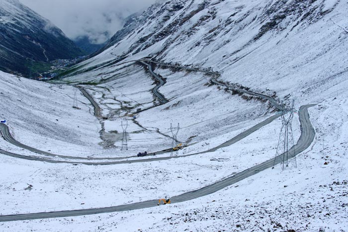 Balang Shan pas, sneeuw, Rilong, Wolong, West China