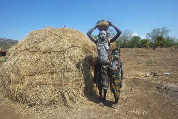 Ethiopië traditional people stam Mursi