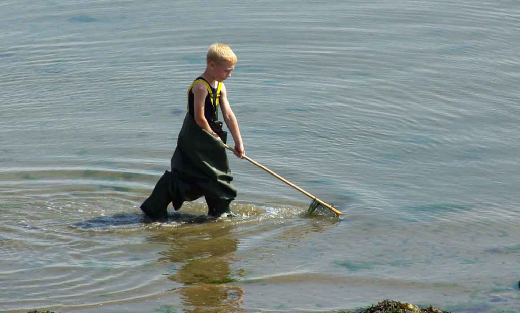 kind garnalennet waadbroek wad Texel