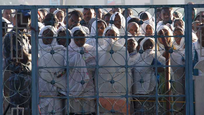 Ethiopië Timkat mensen hekken feest religie