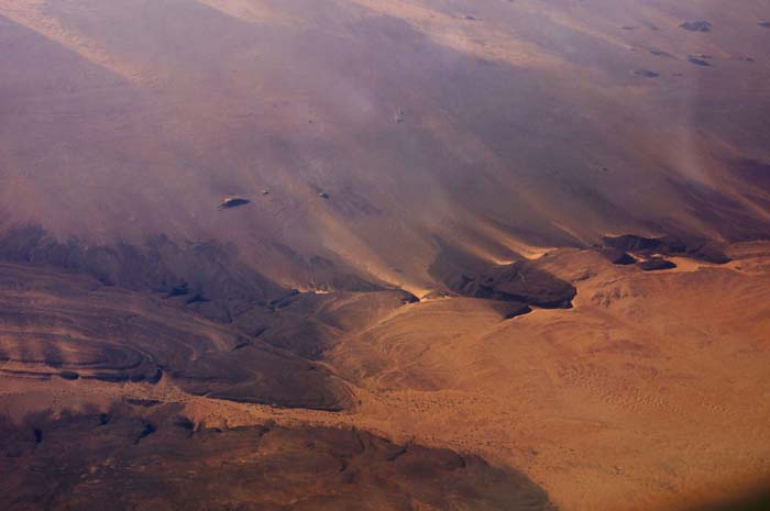 Mauritanië, Sahara, luchtfoto steenwoestijn