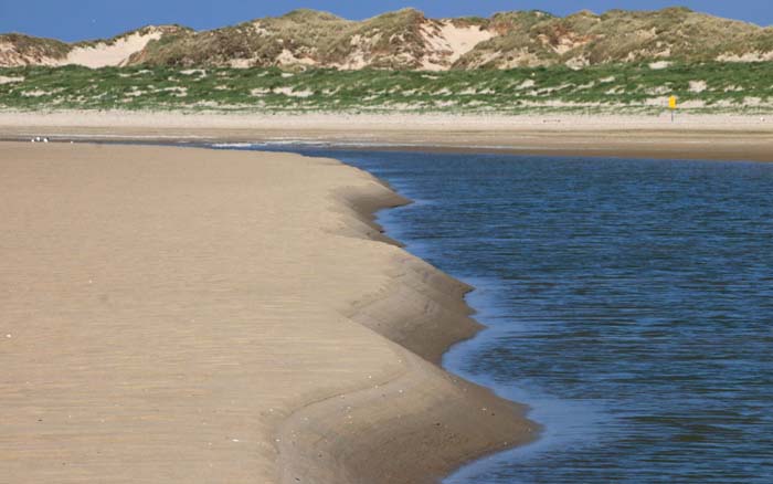 Texel, Paal 8 zandbank zwin laagte duinen strand