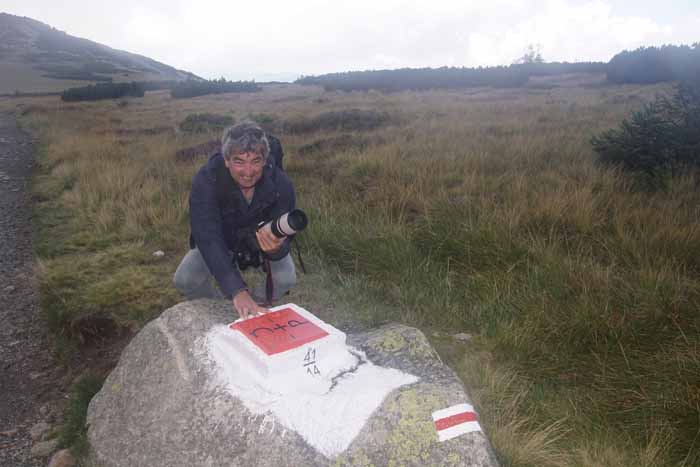 Grenspad tussen Tsjechië en Polen Reuzengebergte